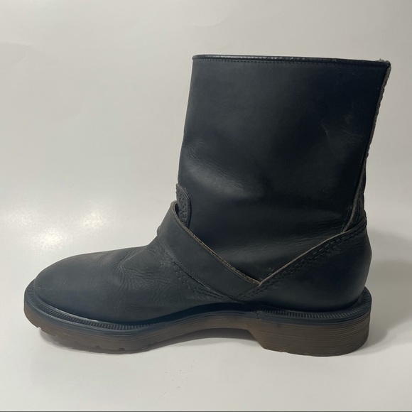 Rare Vintage Dr. Martens Motorcycle Boots Buckles Made in England 5 Black - Picture 6 of 15